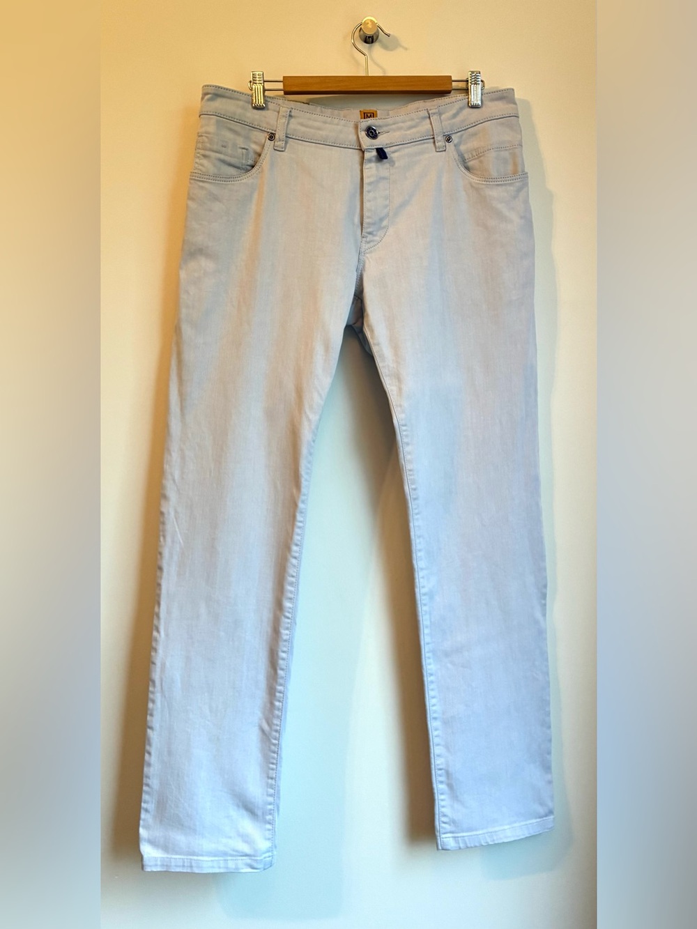 M5 by Meyer German Designer Light Wash Slim Jeans Size 36x34 Made in Romania